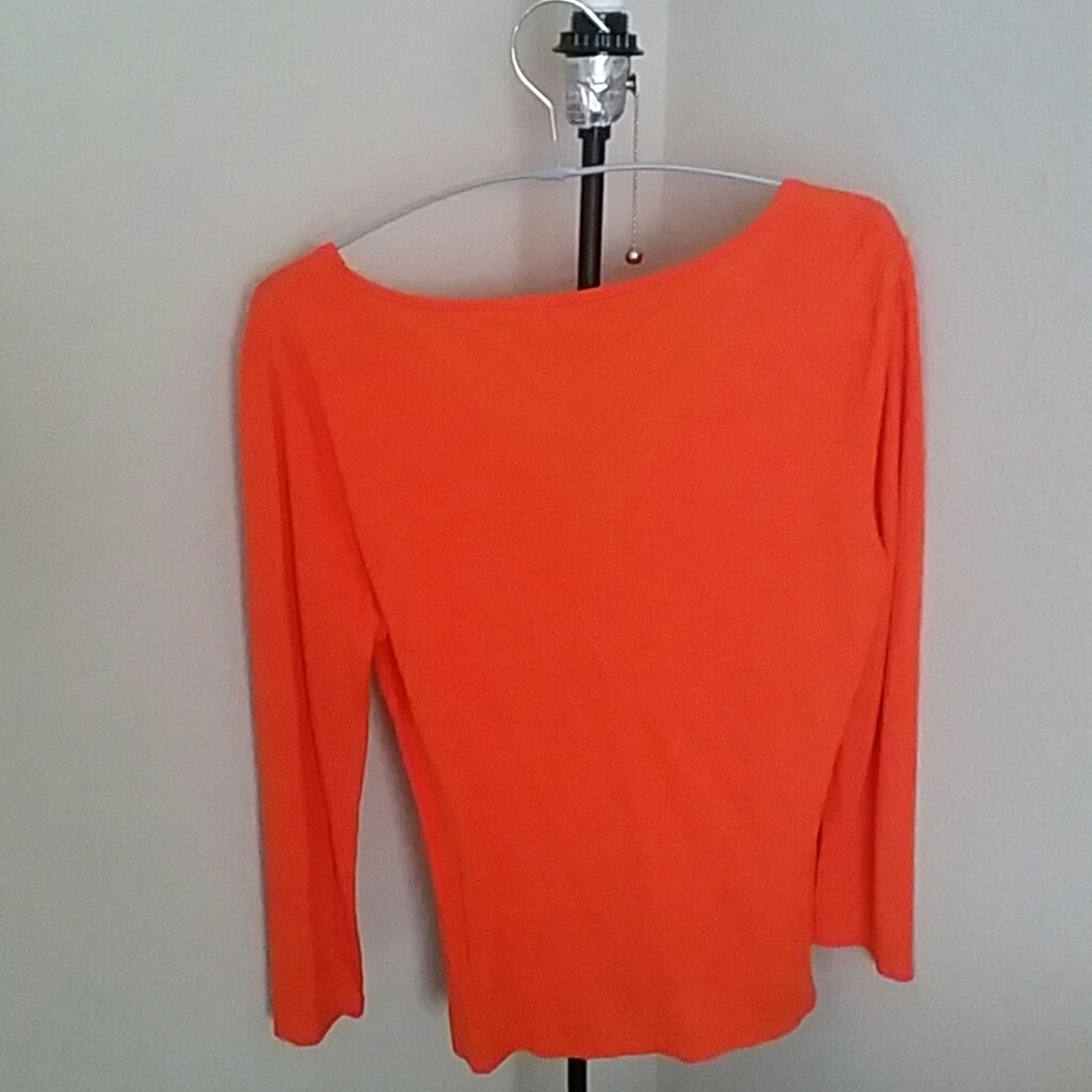 Michael Kors Women's V-Neck Top – Orange, Size Medium (Pre-Owned) - Picture 2 of 4